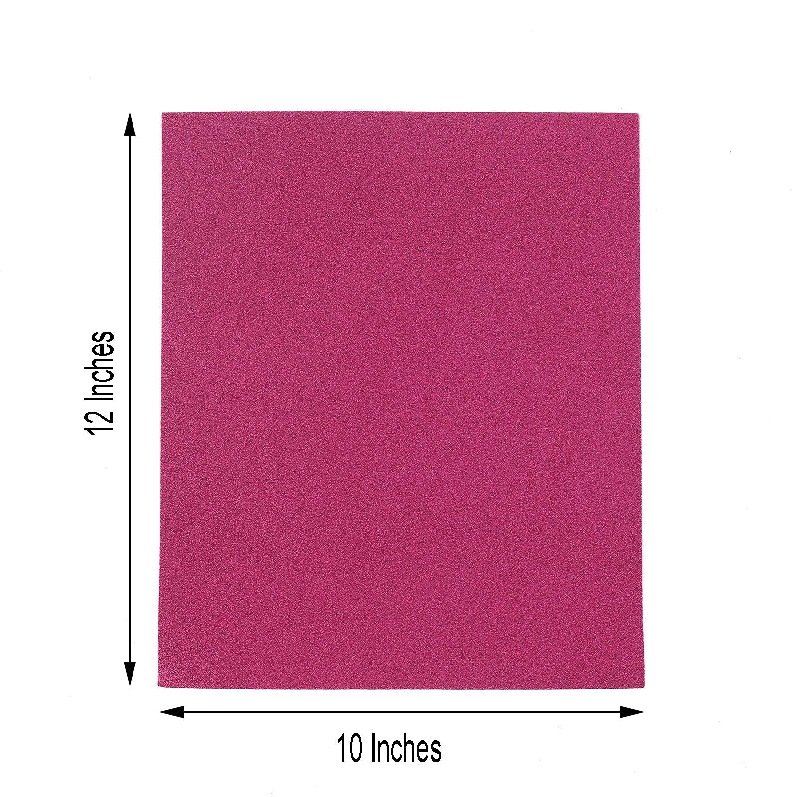Hot pink self-adhesive glitter craft foam sheet, 12"x10", pack of 10.
