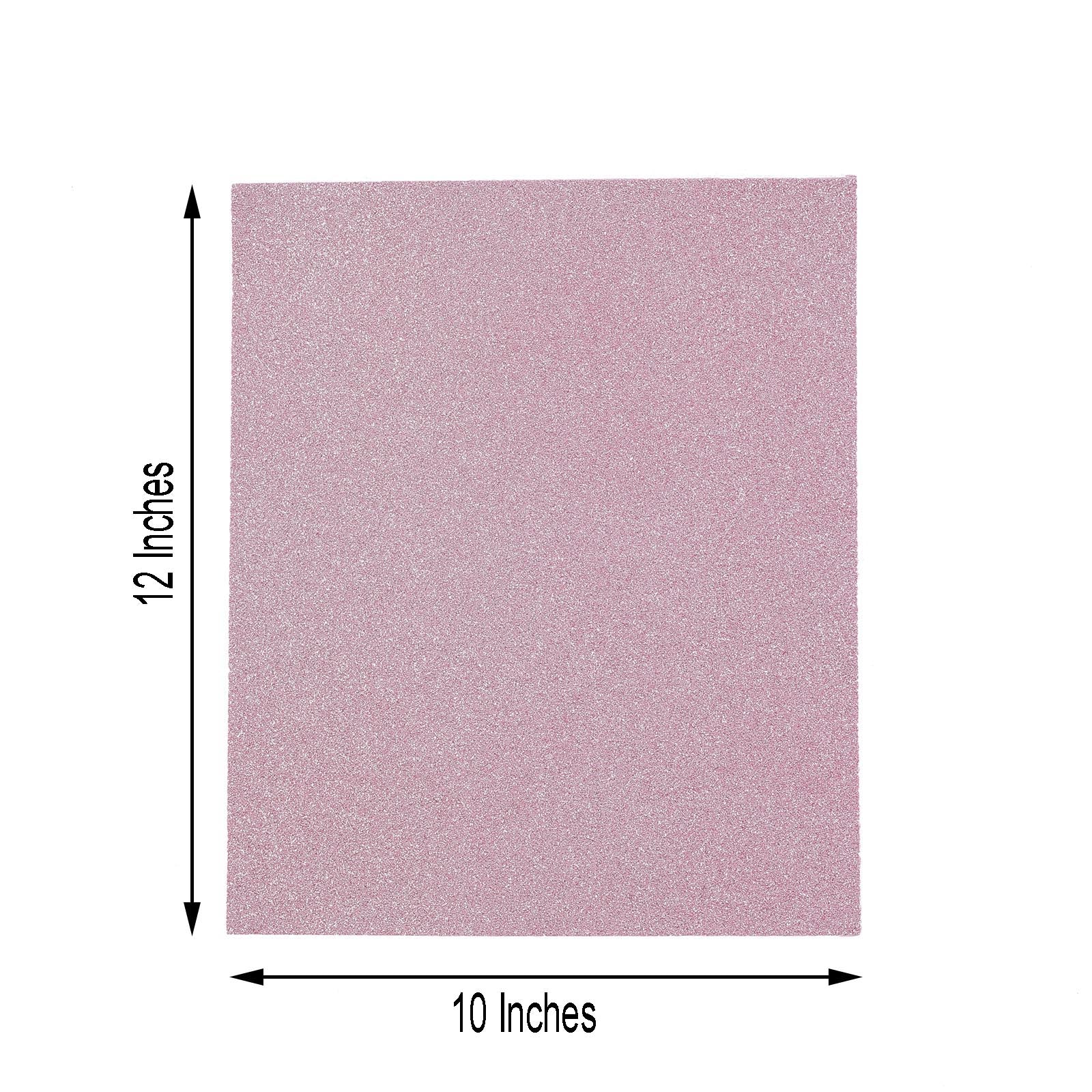 Pink self-adhesive glitter foam sheet, 10-pack, 12"x10".