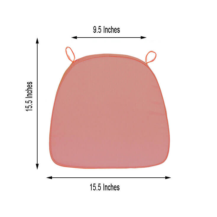 Thick Dusty Rose 2 Inch Memory Foam Filled Chiavari Chair Seat Cushion with Ties & Removable Cover