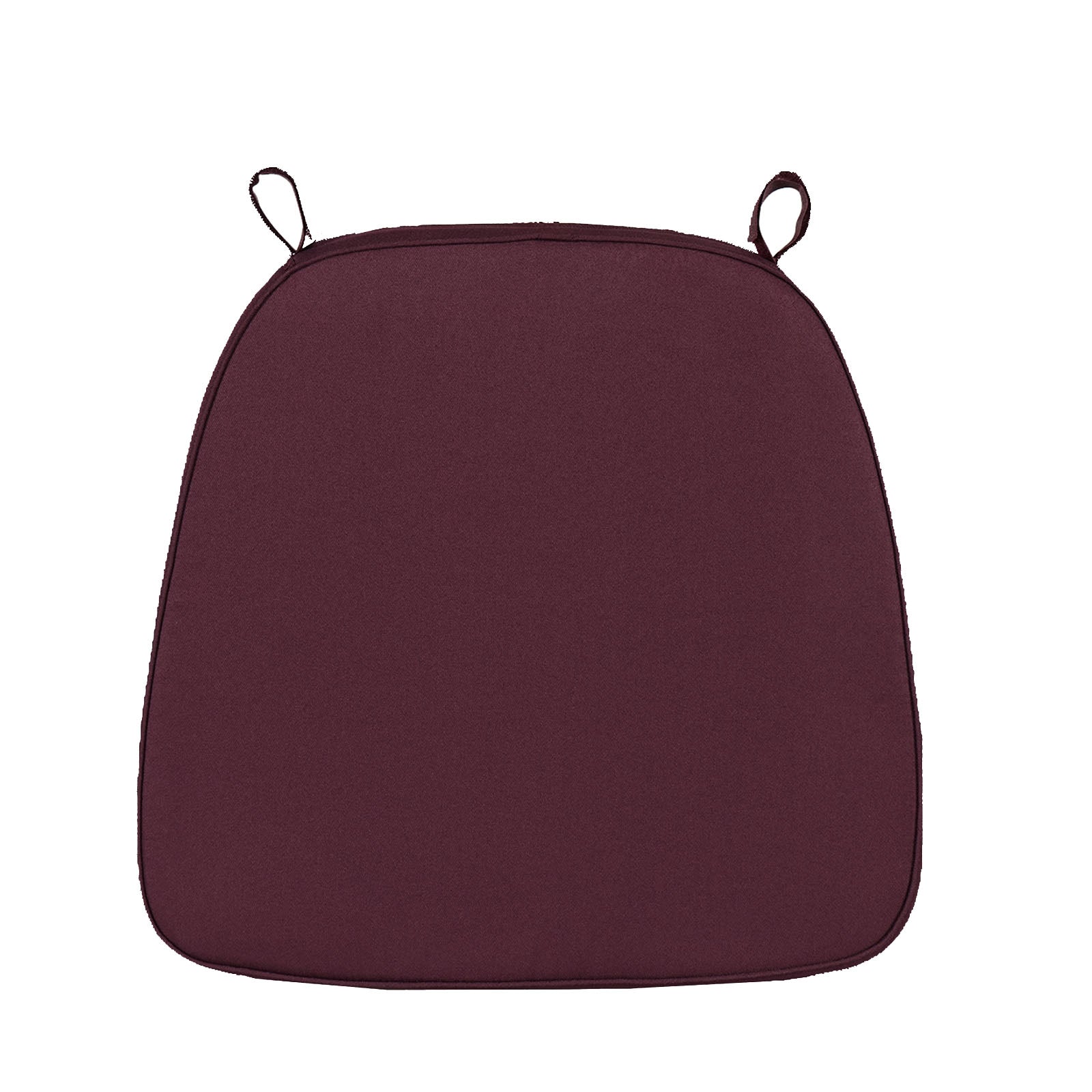 Thick Burgundy Chiavari Chair Pad, Memory Foam Seat Cushion With Ties and Removable Cover#whtbkgd