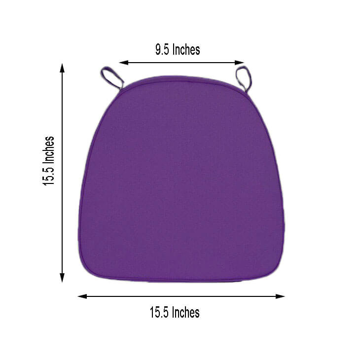 Thick Purple 2 Inch Memory Foam Filled Chiavari Chair Seat Cushion with Ties & Removable Cover