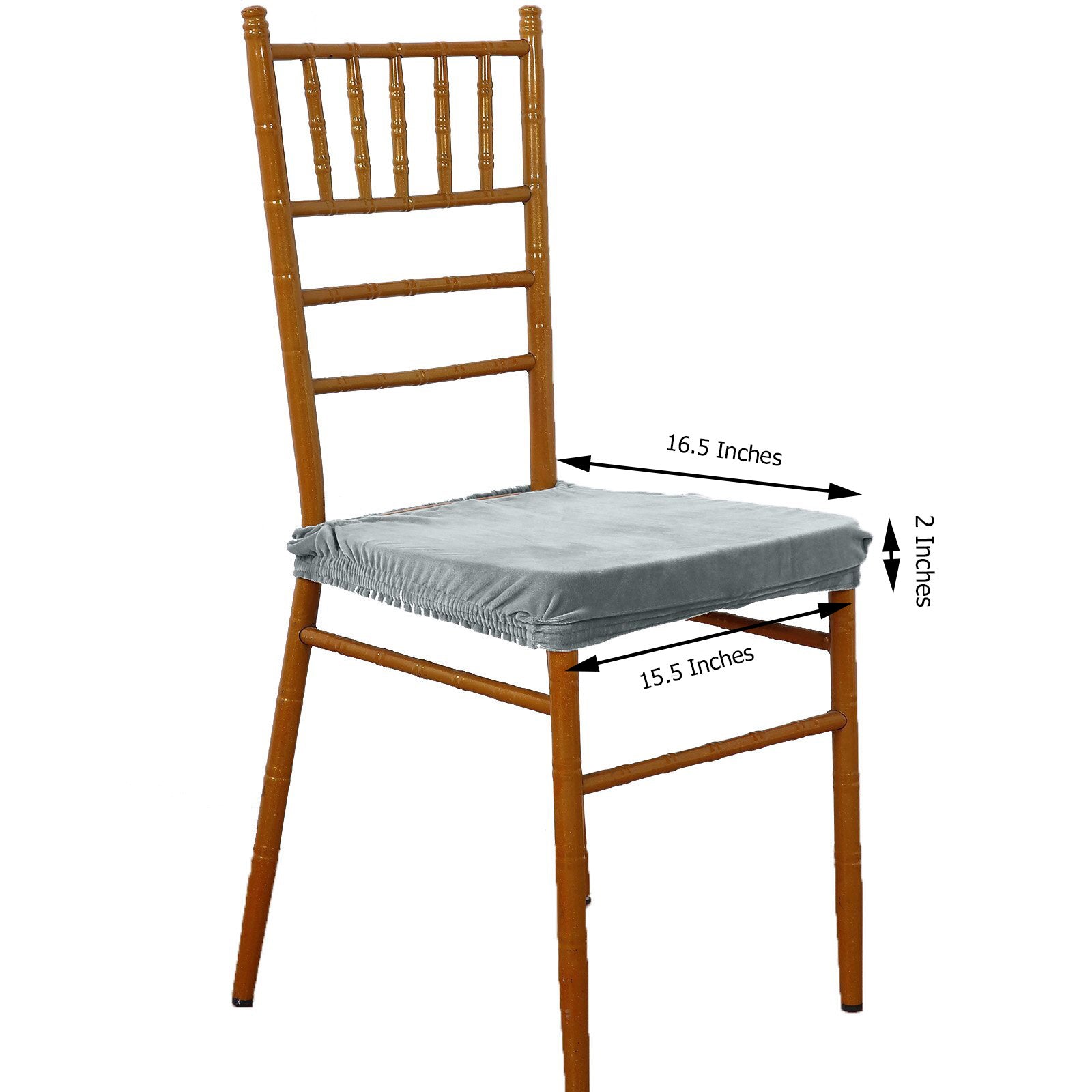 Dusty Blue Dining Chair Cushion Cover In Velvet