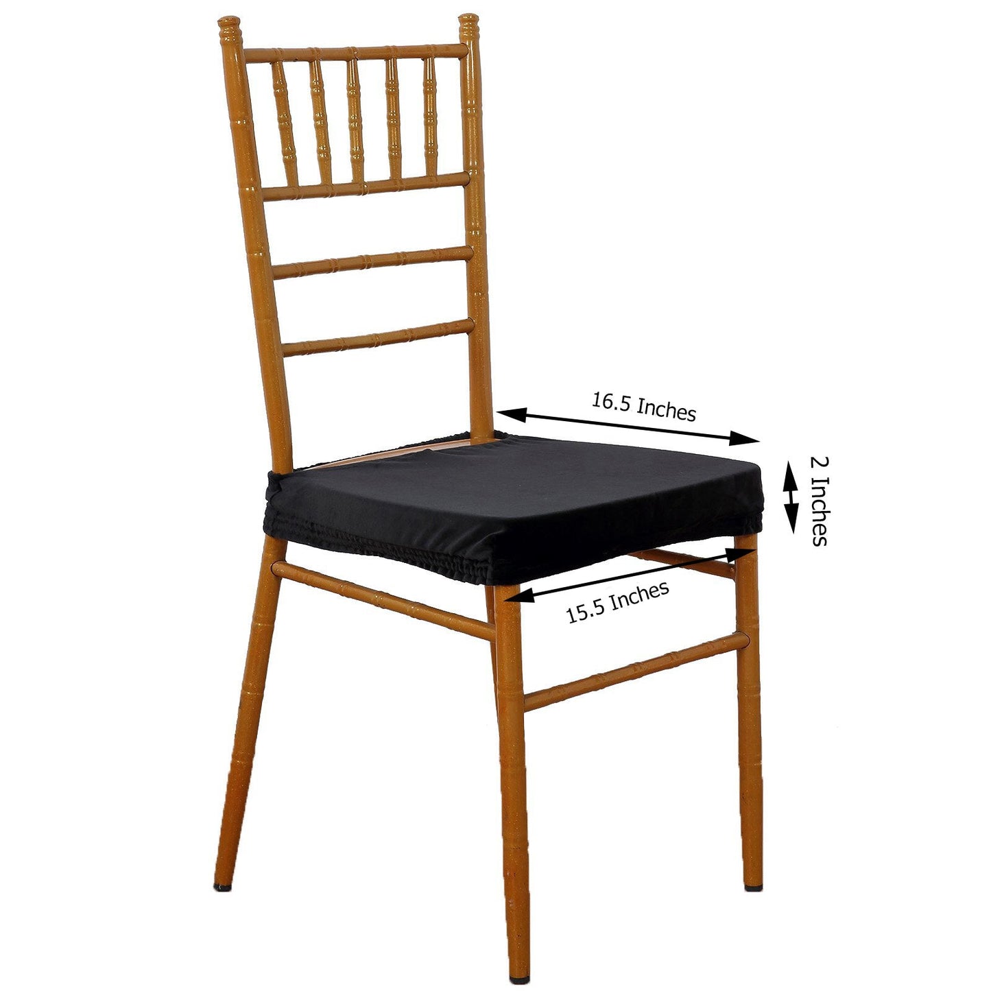 Dining Chair Seat Cushion Cover Velvet Black Stretch Ties