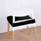 Velvet Dining Chair Seat Stretch Cover With Ties In Black 