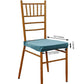 Velvet Teal Dining Chair Seat Cover With Ties