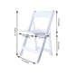 White Resin Folding Chair With Vinyl Padded Seat For Weddings, Indoor or Outdoor Events