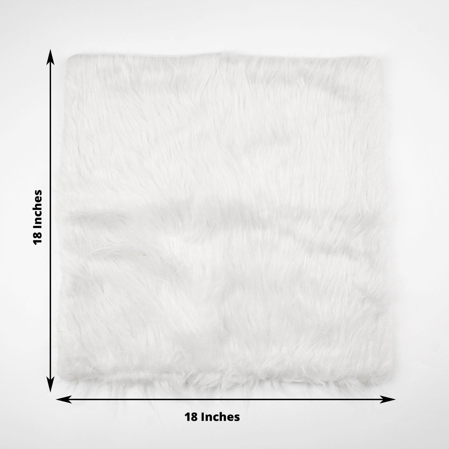 2 Pack White Square 18 Inch Faux Fur Sheepskin Throw Pillow Covers