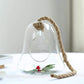 Hanging 9 Inch Bell Shaped Terrarium Air Plant Glass with Twine Rope Pack of 2