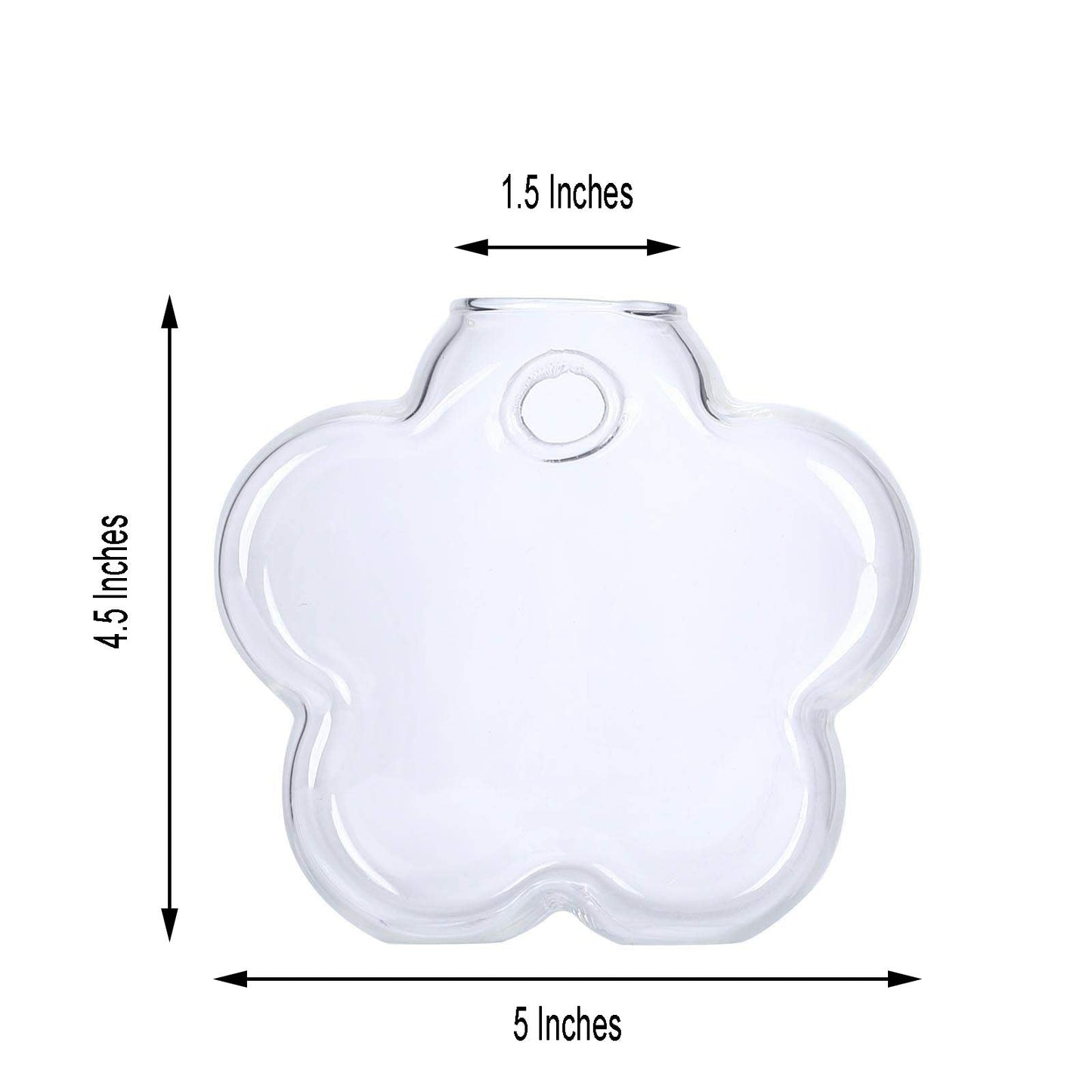 3 Pack Glass Flower Shaped Wall Mounted Vase Planters Hanging Terrariums