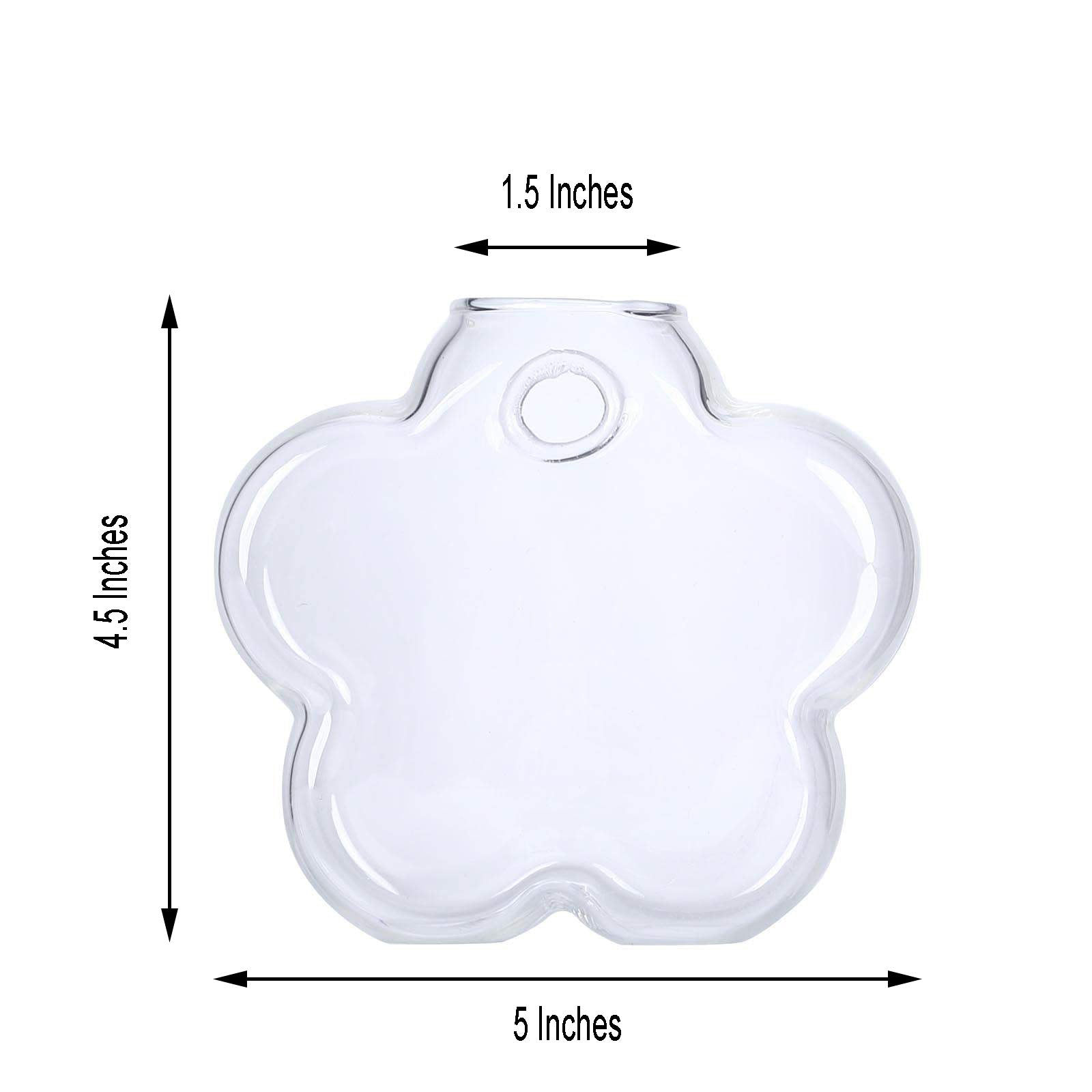 3 Pack Glass Flower Shaped Wall Mounted Vase Planters Hanging Terrariums