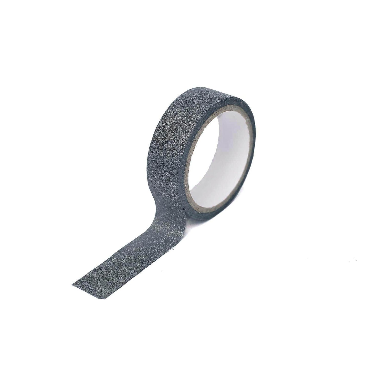 Charcoal gray glitter washi tape roll, 0.5"x5 yards.
