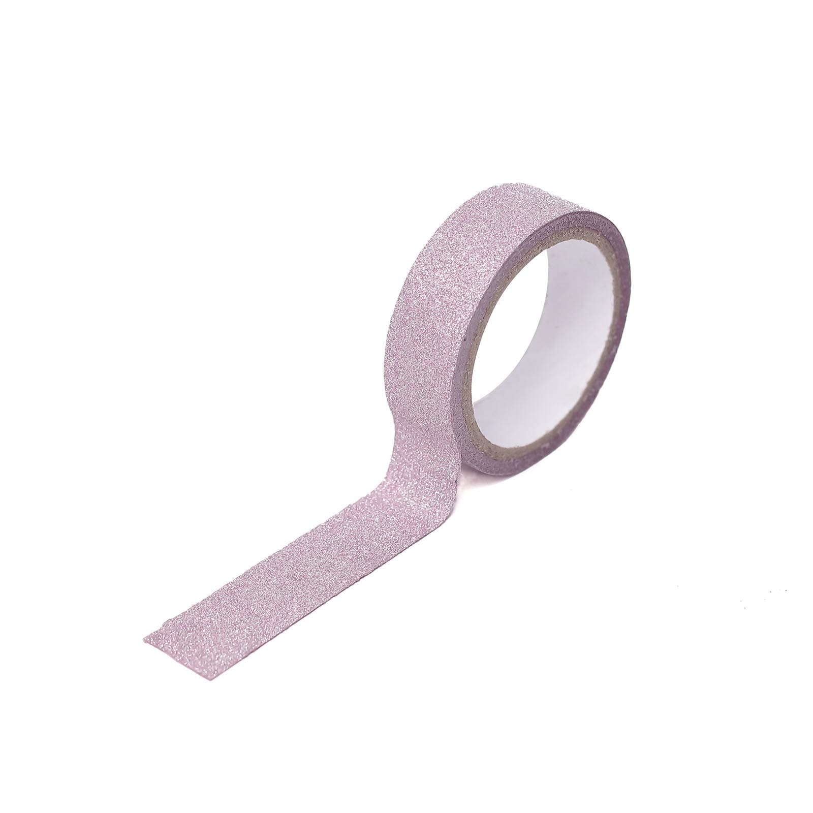 Pink glitter washi tape for DIY crafts, 0.5"x5 yards, 5 pack.