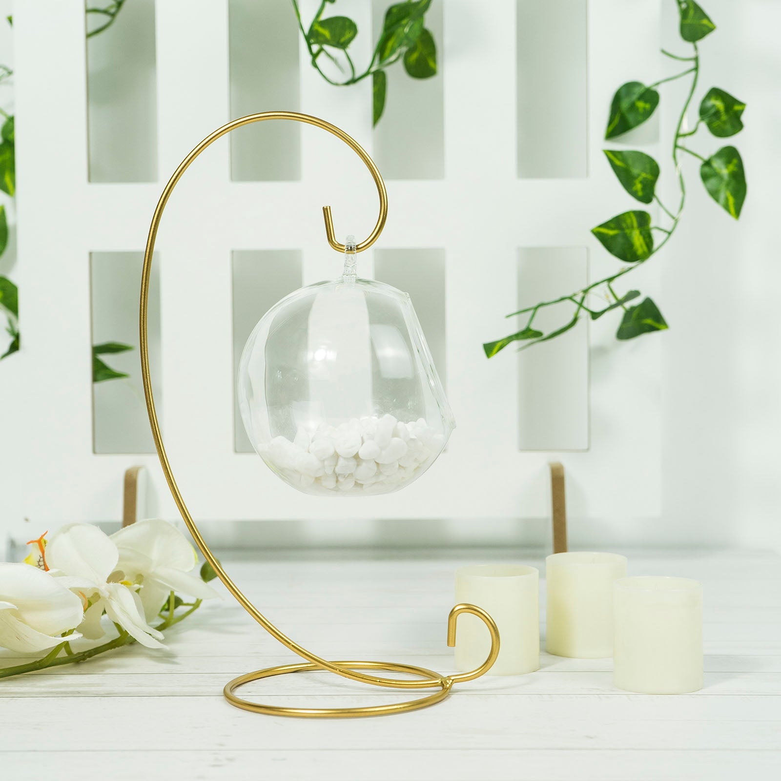 air plant metal stand 2-pk 10in Gold Metal Air Plant Terrarium Stand
