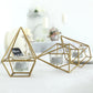 Geometric Linked Metal Tealight Candle Holder Set 16 Inch with Votive Glass Holders in Gold
