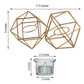 11 Inch Geometric Linked Metal Gold Tealight Candle Holder Set with Votive Glass Holders