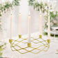 5 Arm Gold Metal Taper Candle Wreath Candelabra Candlestick Holder - 12" Round