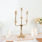 20 Inch Gold Metal 3 Arm Candelabra Table Centerpiece