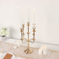 20" Gold Metal 5-Arm Candle Holder Candelabra Table Centerpiece, Taper Candle Stick Stand