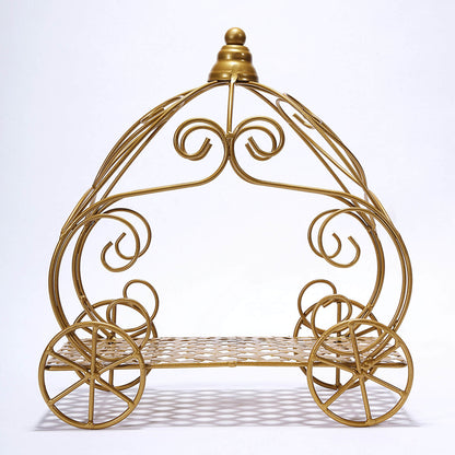 Wrought Iron Table Centerpiece 11 Inch Gold Cinderella Pumpkin Carriage
