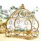 Gold 11 Inch Wrought Iron Cinderella Pumpkin Carriage Table Centerpiece