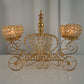 18 Inch Gold Cinderella Carriage Candle Holder With Crystal 