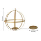 Gold wrought iron open frame centerpiece ball for candles or floral displays.
