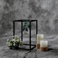 2-Pack Wedding Flower Stand Matte Black Metal Geometric Column Frame Rectangular - Versatile Floral Pedestal for Sophisticated Arrangements 12"