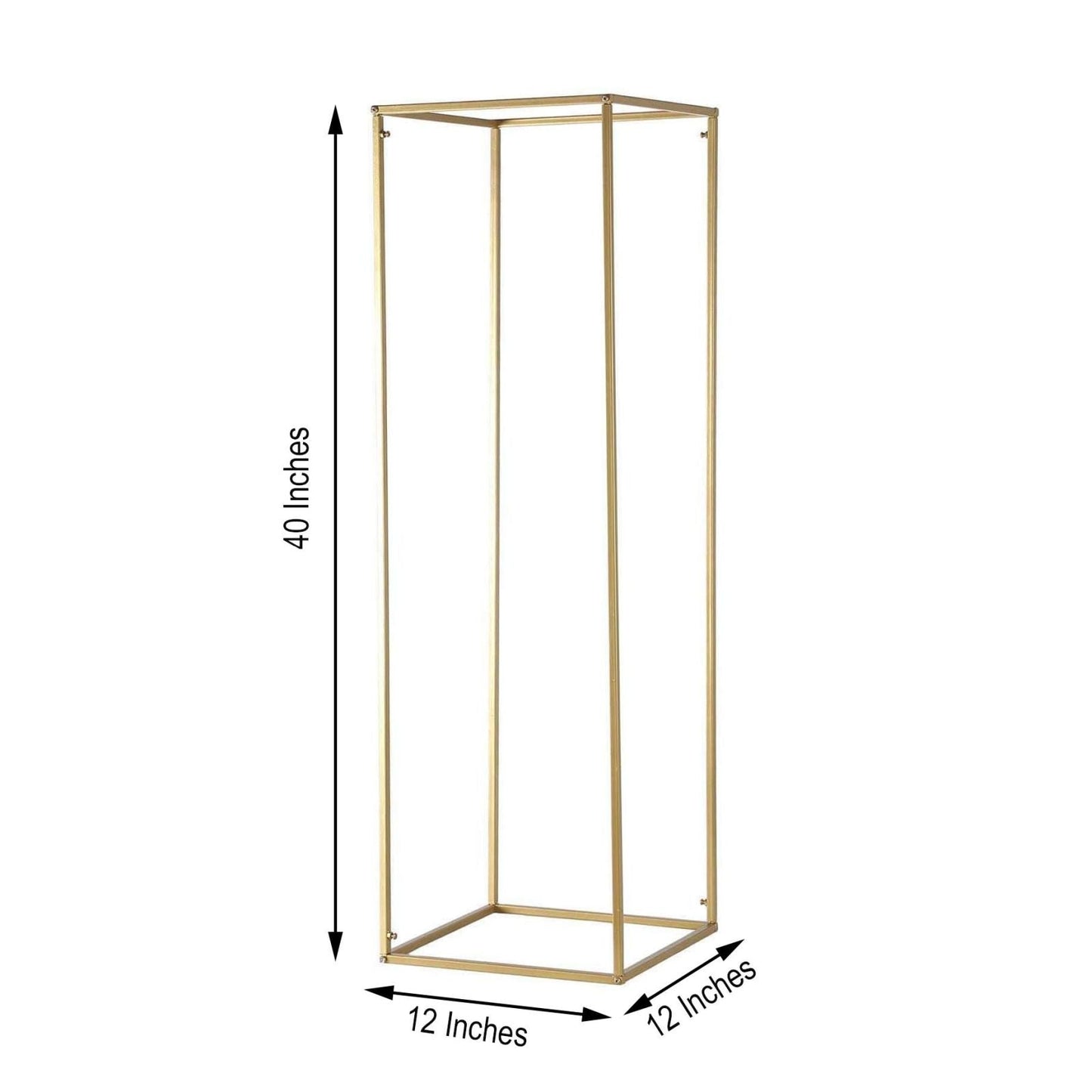 40inch Matte Gold Wedding Flower Stand - Metal Vase Column Stand - Geometric Centerpiece Vase