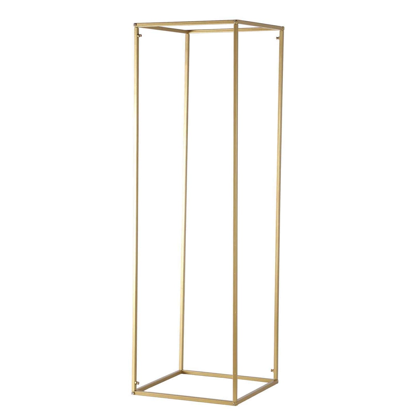 40inch Matte Gold Wedding Flower Stand - Metal Vase Column Stand - Geometric Centerpiece Vase