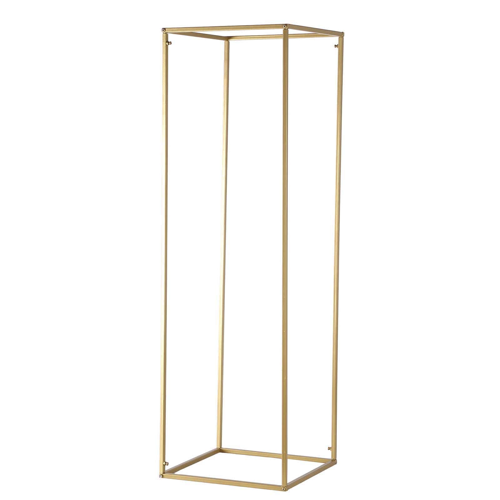 40inch Matte Gold Wedding Flower Stand - Metal Vase Column Stand - Geometric Centerpiece Vase