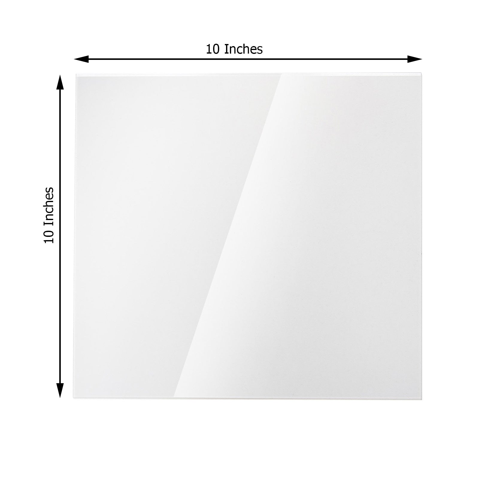 Clear acrylic plexiglass sheets, 10" square, 3mm thick, double pack.