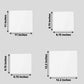 White acrylic square plexiglass sheets in assorted sizes.