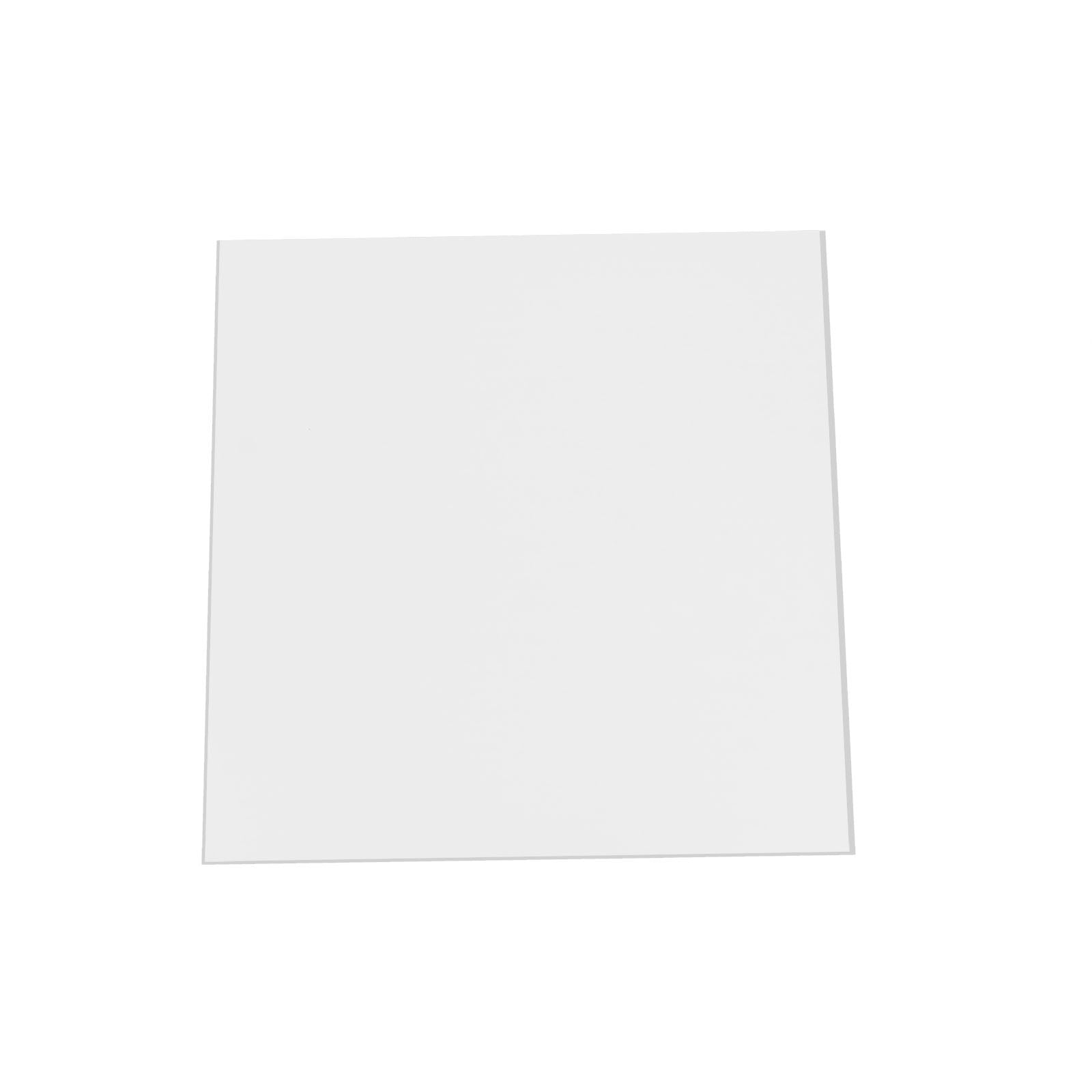 White acrylic square plexiglass sheet, 3mm thick with protective film.