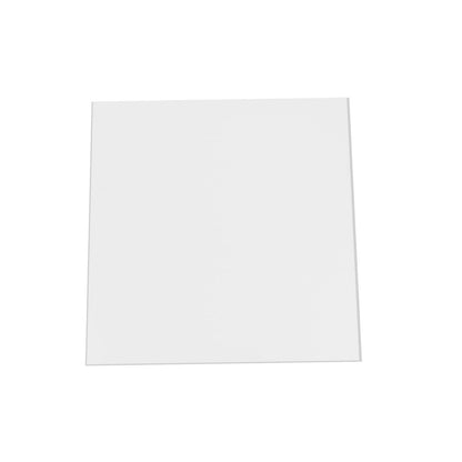 White acrylic square plexiglass sheet, 3mm thick with protective film.