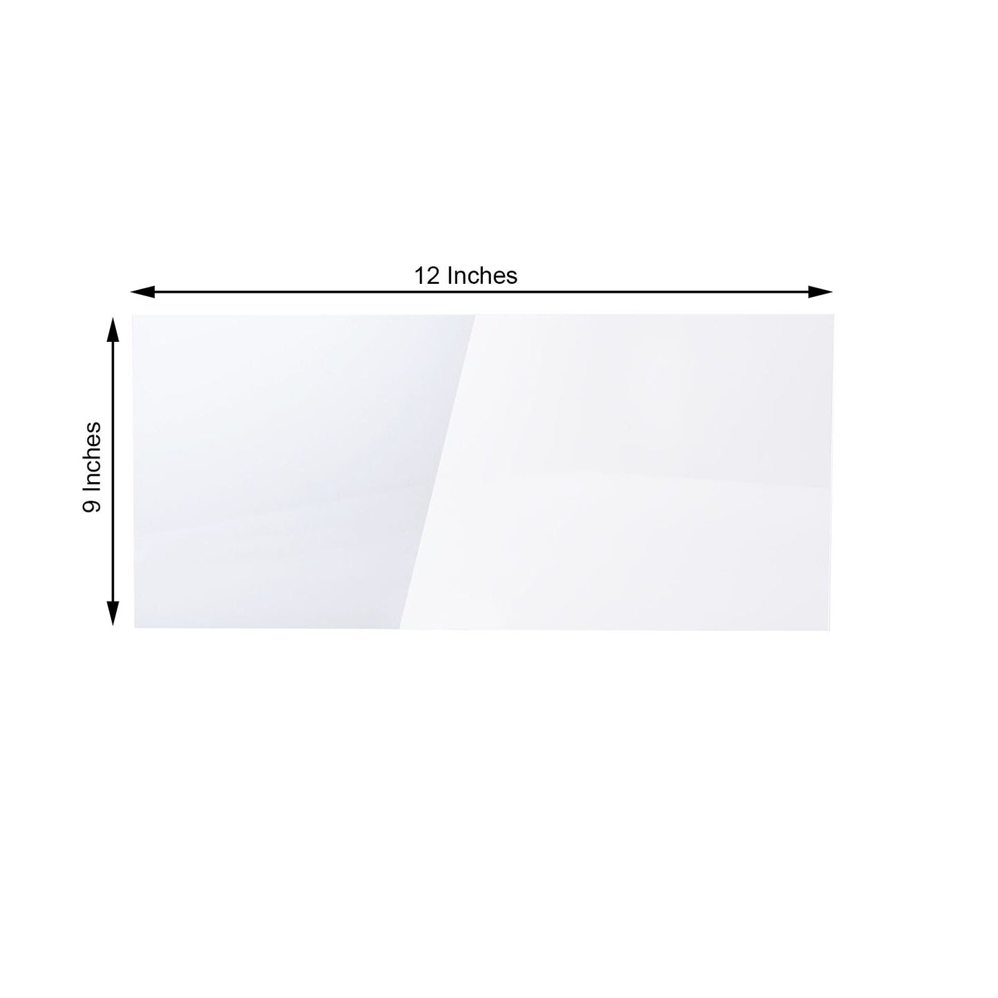 Clear acrylic sheets, 12"x9", 3mm thick, with protective film.
