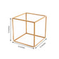 Gold metal frame square wedding flower stand, 12 inches.