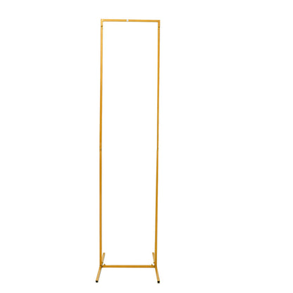 Gold Rectangular Slim Metal Frame for Floral Backdrop Display 5.5 Feet#whtbkgd