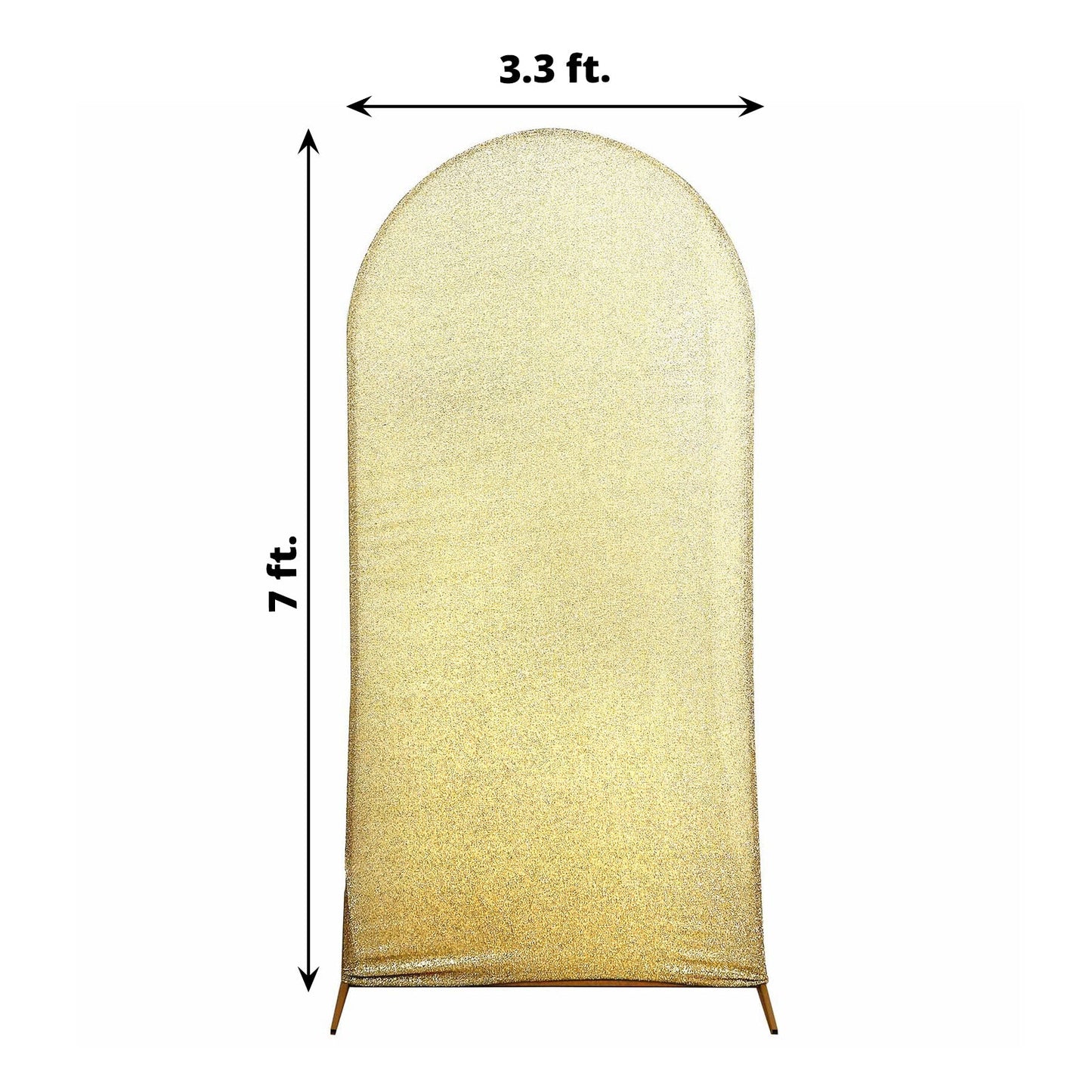 7ft Shimmer Tinsel Spandex Wedding Arch Cover For Fitted Round Top Chiara Backdrop Stand