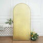 7ft Champagne Shimmer Tinsel Spandex Wedding Arch Cover For Fitted Round Top Chiara Backdrop Stand