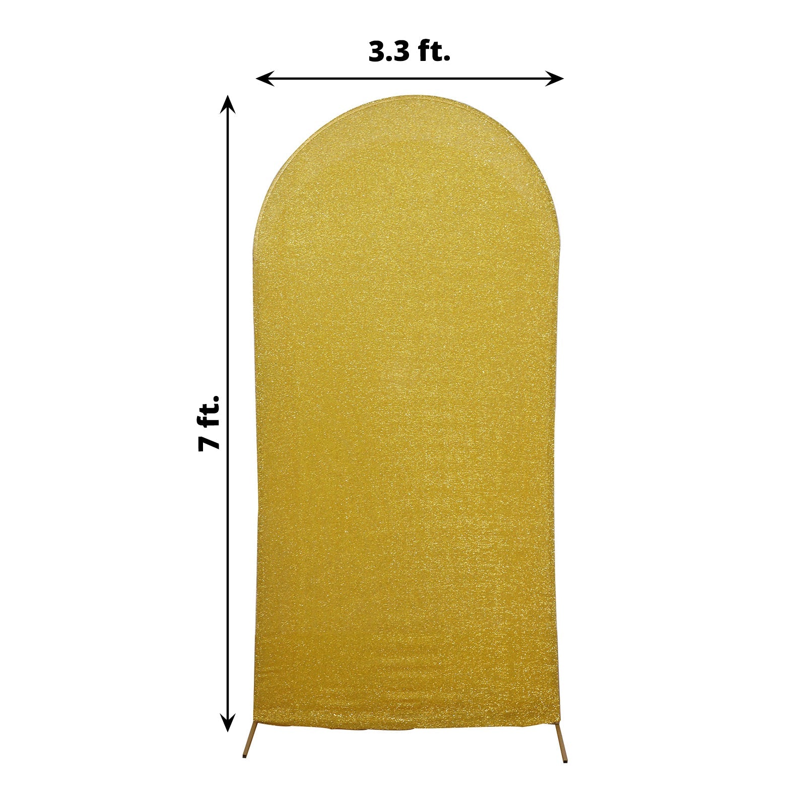 7 Ft Gold Tinsel Spandex Cover For Round Top Chiara Stand