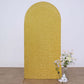 7ft Gold Shimmer Tinsel Spandex Wedding Arch Cover For Fitted Round Top Chiara Backdrop Stand