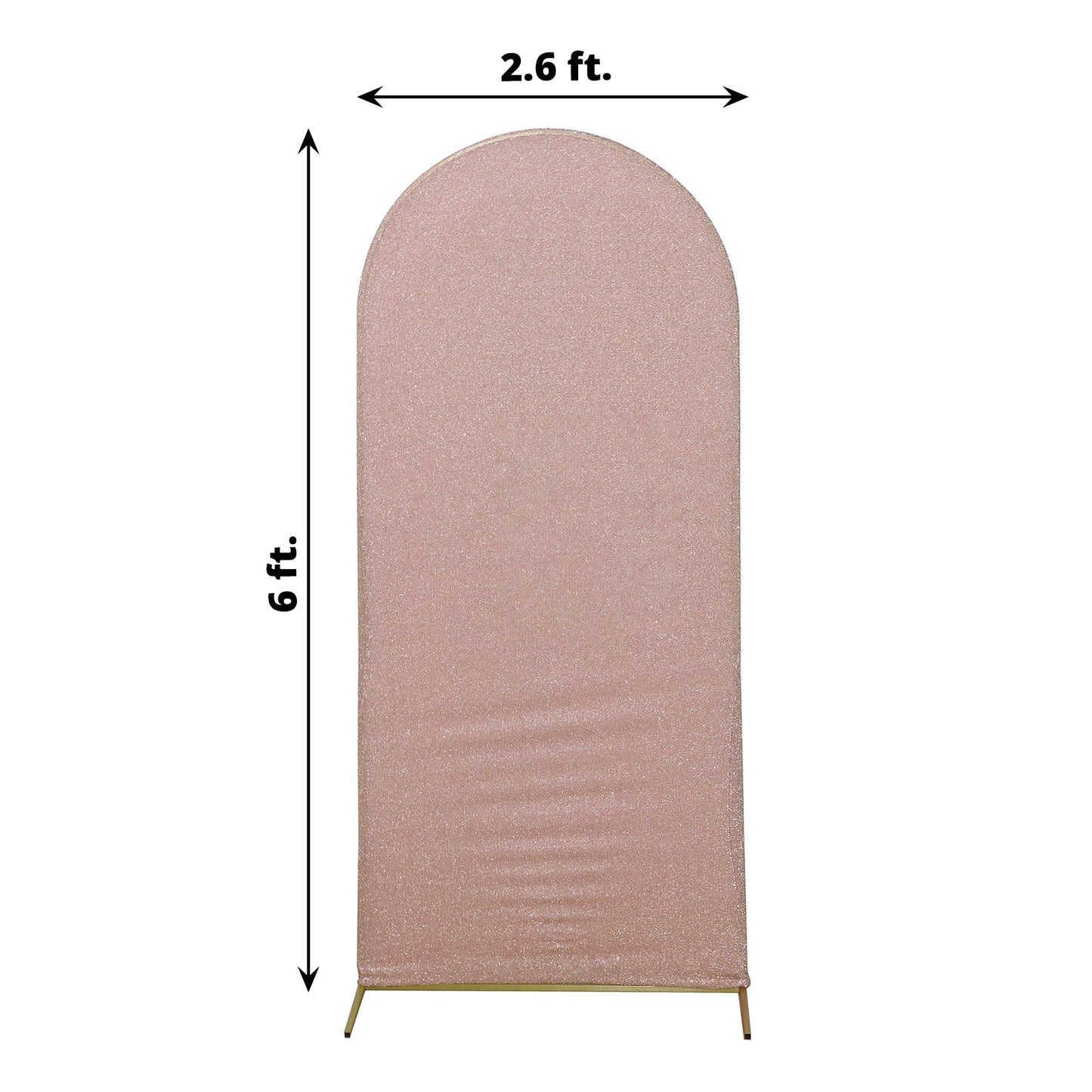Blush Rose Gold Spandex Arch Cover For 6 Ft Round Top Stand