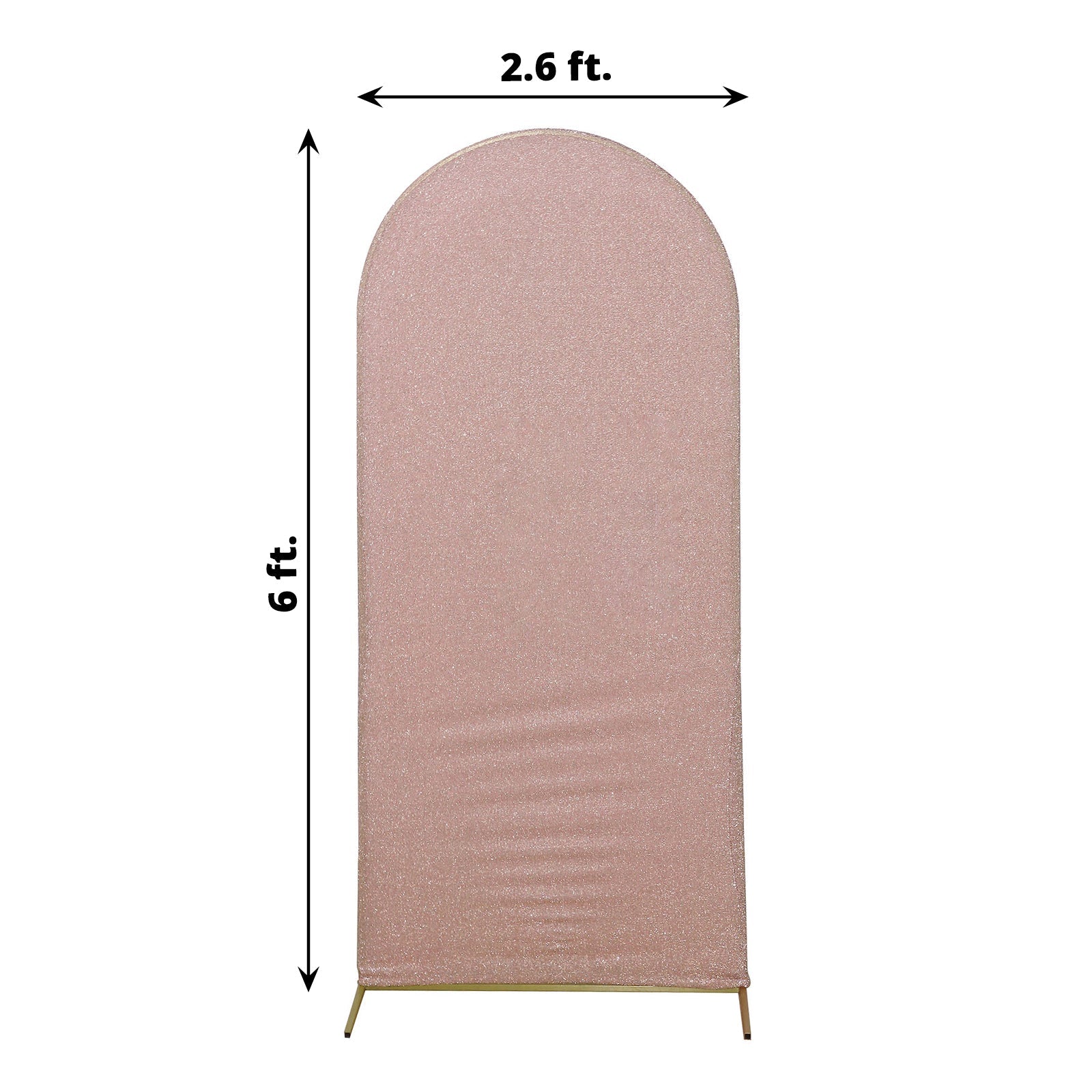 Blush Rose Gold Spandex Arch Cover For 6 Ft Round Top Stand
