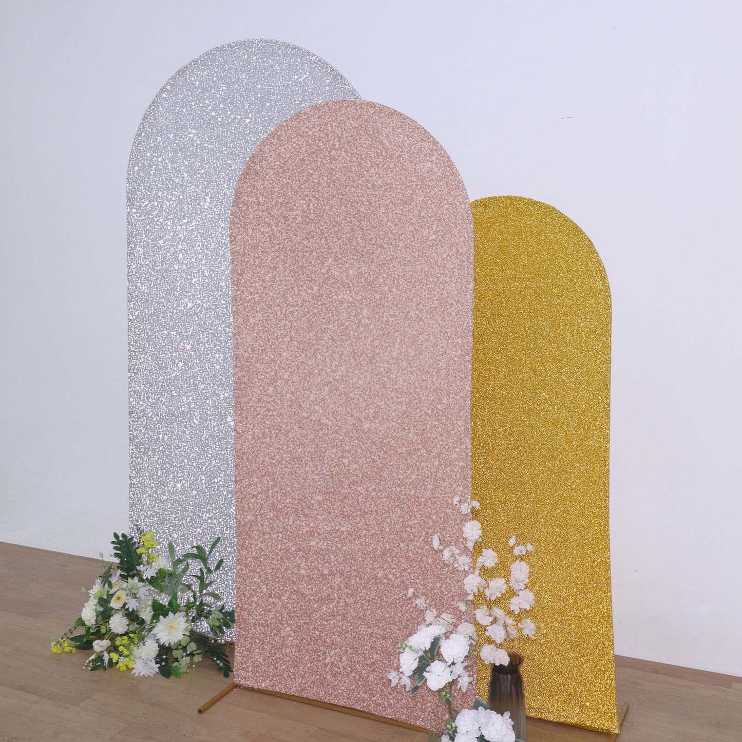 6 Ft Rose Gold Spandex Arch Cover For Round Top Stand