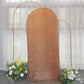 6ft Antique Gold Shimmer Tinsel Spandex Wedding Arch Cover For Fitted Round Top Chiara Backdrop Stand
