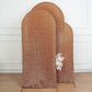 6ft Antique Gold Shimmer Tinsel Spandex Wedding Arch Cover Fitted Round Top Chiara Backdrop Stand