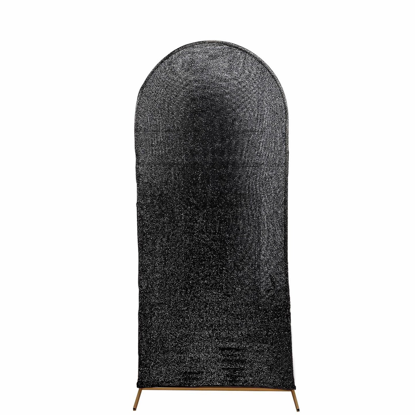 6ft Shimmer Tinsel Spandex Wedding Arch Cover For Fitted Round Top Chiara Backdrop Stand