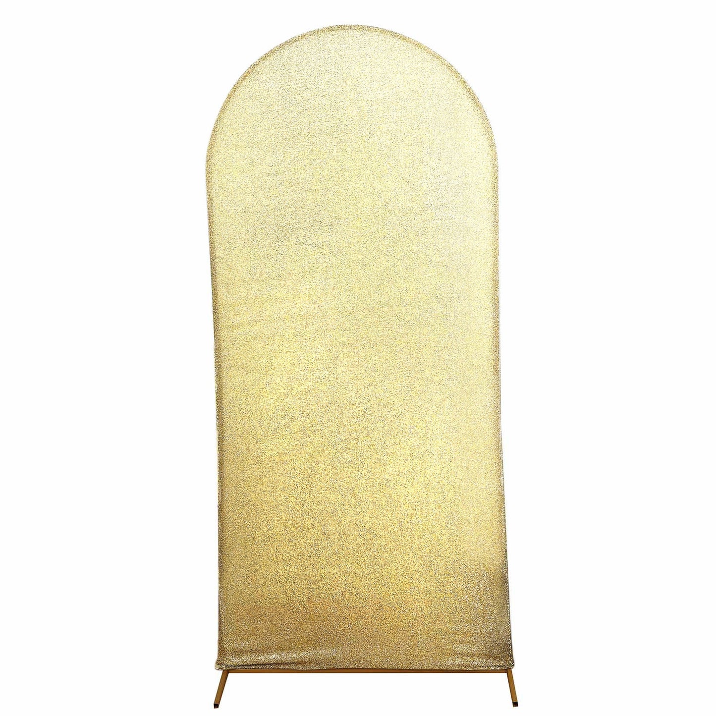 6ft  Shimmer Tinsel Spandex Wedding Arch Cover For Fitted Round Top Chiara Backdrop Stand