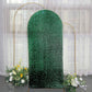 6ft Hunter Emerald Green Shimmer Tinsel Spandex Wedding Arch Cover For Fitted Round Top Chiara Backdrop Stand