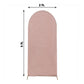 Chiara Backdrop Round Top Stand with Blush Rose Gold Shimmer Tinsel Spandex Arch Cover 5 Feet